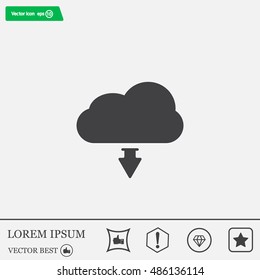 Download from cloud icon. Load symbol.