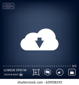 Download from cloud icon. Load symbol.
