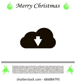 Download from cloud icon. Load symbol.