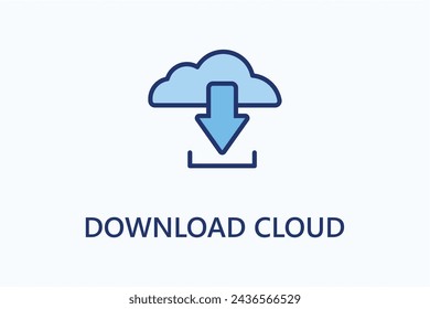 Download cloud icon or logo sign symbol vector illustration