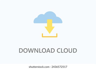 Download cloud icon or logo sign symbol vector illustration