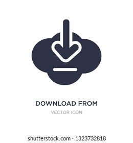 download from the cloud icon on white background. Simple element illustration from UI concept. download from the cloud sign icon symbol design.