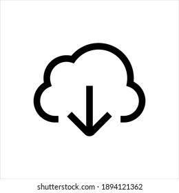 Download cloud icon on white background