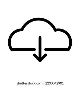 Download cloud icon on white background. Vector illustration. EPS 10.