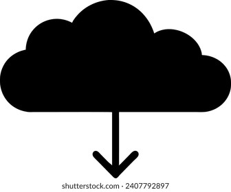 download cloud icon on white background
