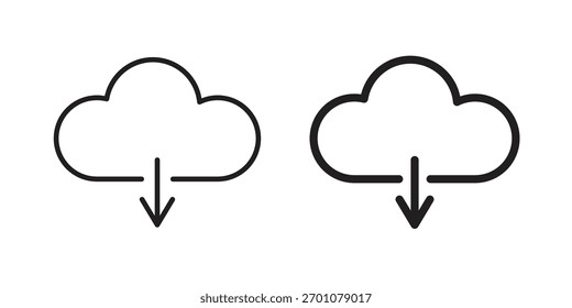 Descarga del símbolo de concepto de contorno de icono de nube con trazo editable en blanco