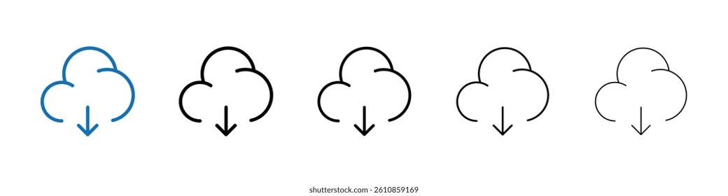 Download from Cloud icon Outline vector logo for web ui