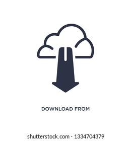 download from cloud icon. Simple element illustration from marketing concept. download from cloud editable symbol design on white background. Can be use for web and mobile.
