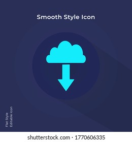 Laden Sie das Cloud-Symbol in glatt und flach herunter. Importieren Sie Datei, importieren Sie Dokumentsymbol für Website, mobile App, i Design.
