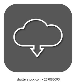 The download to cloud icon. Download symbol. Flat Vector illustration. Button