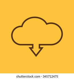 The download to cloud icon. Download symbol. Flat Vector illustration