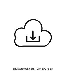 Download from Cloud icon Thin line art isolated