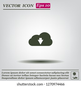 Download from cloud icon. Upload button. Load symbol.