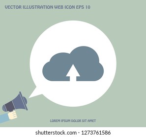 Download from cloud icon. Upload button. Load symbol.