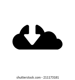 Download  from cloud icon. Upload button. Load symbol.