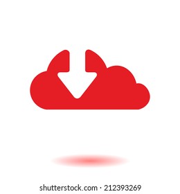 Download  from cloud icon. Upload button. Load symbol.