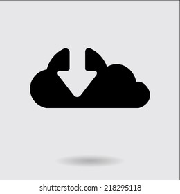 Download  from cloud icon. Upload button. Load symbol.