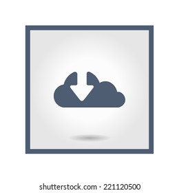 Download  from cloud icon. Upload button. Load symbol.