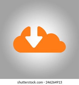 Download  from cloud icon. Upload button. Load symbol.