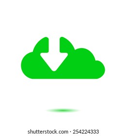 Download  from cloud icon. Upload button. Load symbol.