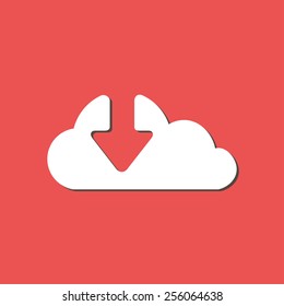 Download  from cloud icon. Upload button. Load symbol.