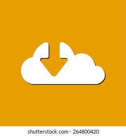 Download  from cloud icon. Upload button. Load symbol.