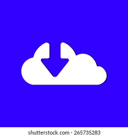 Download  from cloud icon. Upload button. Load symbol.