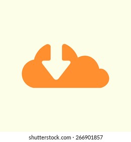 Download  from cloud icon. Upload button. Load symbol.