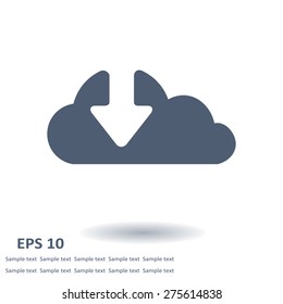 Download  from cloud icon. Upload button. Load symbol.