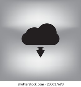 Download from cloud icon. Upload button. Load symbol.