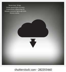 Download from cloud icon. Upload button. Load symbol.