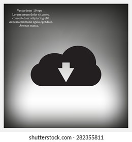 Download from cloud icon. Upload button. Load symbol.