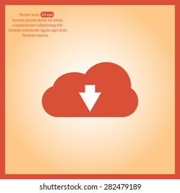 Download from cloud icon. Upload button. Load symbol.