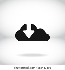 Download  from cloud icon. Upload button. Load symbol.