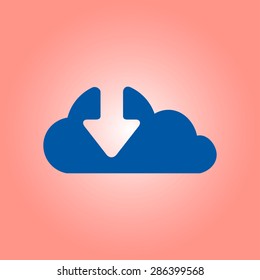 Download from cloud icon. Upload button. Load symbol.