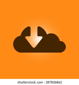 Download  from cloud icon. Upload button. Load symbol.