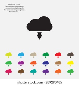 Download from cloud icon. Upload button. Load symbol.