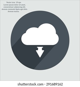 Download from cloud icon. Upload button. Load symbol.