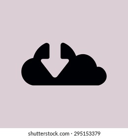 Download  from cloud icon. Upload button. Load symbol.