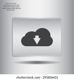 Download from cloud icon. Upload button. Load symbol.