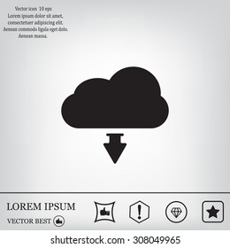 Download from cloud icon. Upload button. Load symbol.