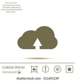 Download from cloud icon. Upload button. Load symbol.