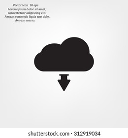 Download from cloud icon. Upload button. Load symbol.