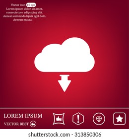 Download from cloud icon. Upload button. Load symbol.