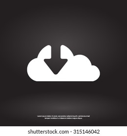 Download  from cloud icon. Upload button. Load symbol.