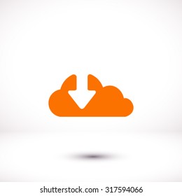 Download  from cloud icon. Upload button. Load symbol.