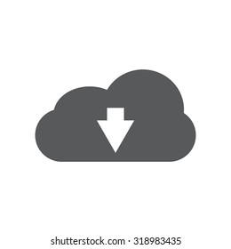 Download from cloud icon. Upload button. Load symbol.