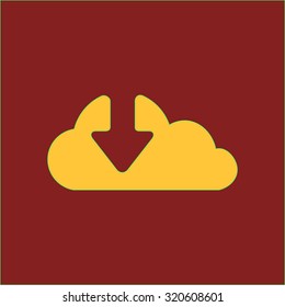 Download  from cloud icon. Upload button. Load symbol.