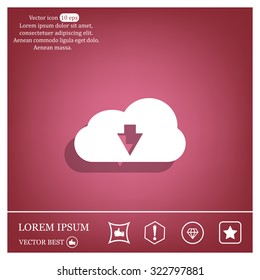 Download from cloud icon. Upload button. Load symbol.