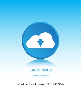 Download from cloud icon. Upload button. Load symbol.
